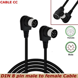 Adaptador Cable DIN 8 Pines Macho-Hembra 90° Altavoz Alimentación