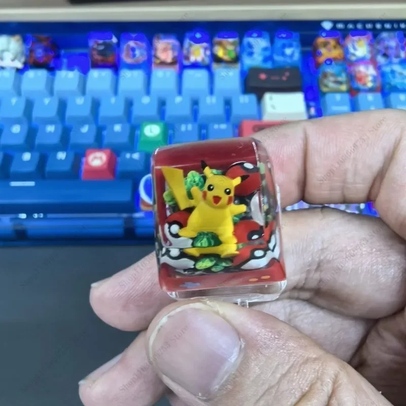 Teclas de trabajo hechas a mano personalizadas de Pokémon, teclas translúcidas de resina, figura de Anime, Lapras, exquisitas teclas 3D para teclado de eje transversal, regalos - imagen 3