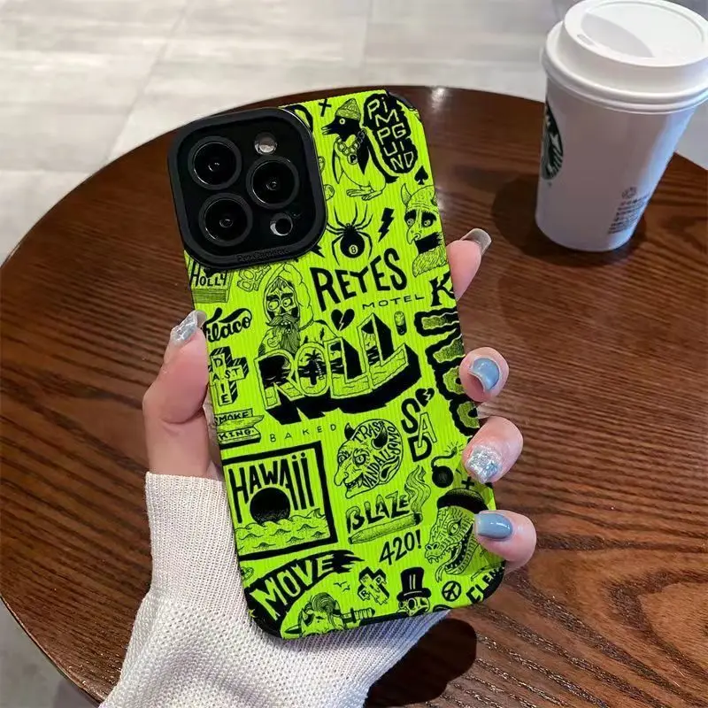 Funda de silicona verde fluorescente inglés para Samsung Galaxy A32 A52 A50 A51 A73 A31 A21S A23 A53 A71 A72 A34 5G A54 A12 A14 A13 - imagen 4