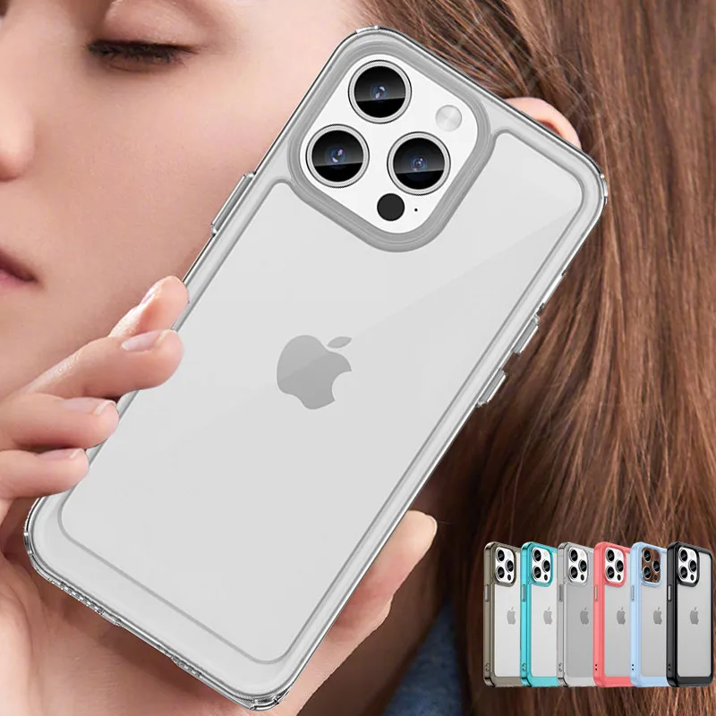 Funda para iPhone 16 Pro Max, carcasa a prueba de golpes, armadura trasera transparente, iPhone 16 Plus - imagen 2