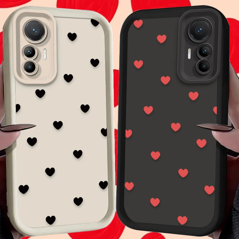 Funda de corazón de amor rojo y negro para Xiaomi Poco X7 X6 X5 X3 NFC F7 F6 F5 F3 M7 M6 Pro 4G 5G Mi 12 11 Lite NE 5G 13T 12T 11T 14T Pro - imagen 2