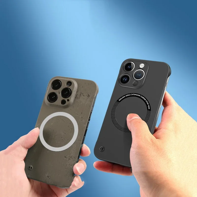 Funda de teléfono magnética sin marco de PC dura para iPhone 14 Pro Max 13 12 11 Pro Mini 15 14 Plus Magsafe cubierta delgada mate - imagen 4