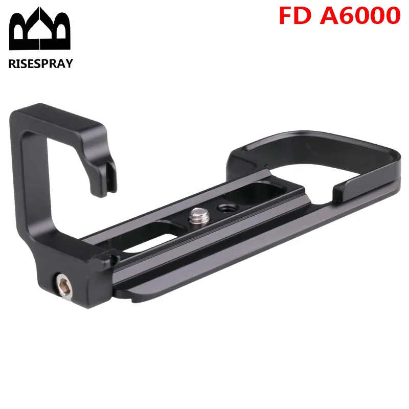 Soporte de cámara de placa L de liberación rápida Vertical de aleación de aluminio para Sony A6000 cabezal inclinable flexible L soporte de trípode cabezales de trípode