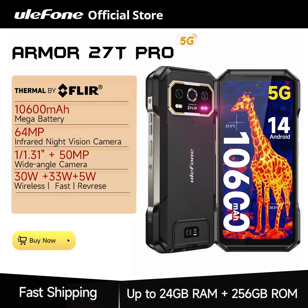 Ulefone Armor 27T Pro 5G Teléfono resistente con cámara térmica FLIR - imagen 2