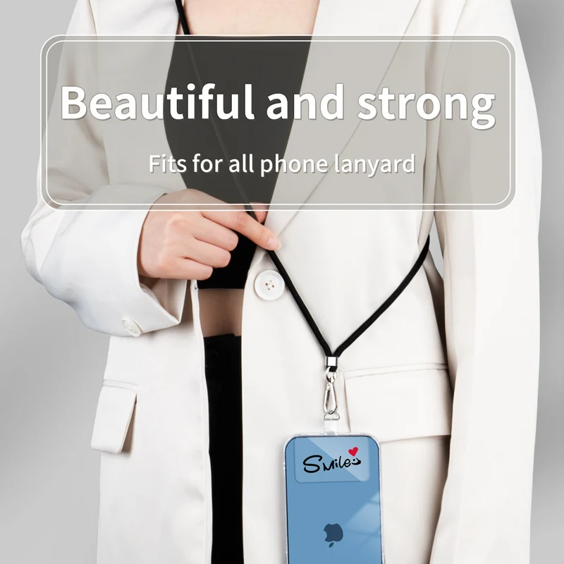 Junta de tarjeta de cordón antipérdida Universal para teléfono móvil, 5/2/1 Uds., transparente, Tpu, desmontable, cordón colgante para teléfono, correa, parche - imagen 2