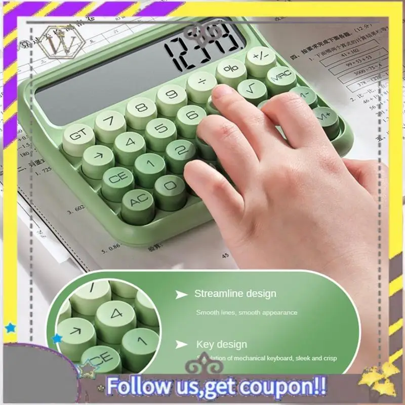 Nueva calculadora bonita de escritorio de 12 dígitos, diseño de interruptor mecánico, calculadora de botón grande con pantalla LCD grande - imagen 3