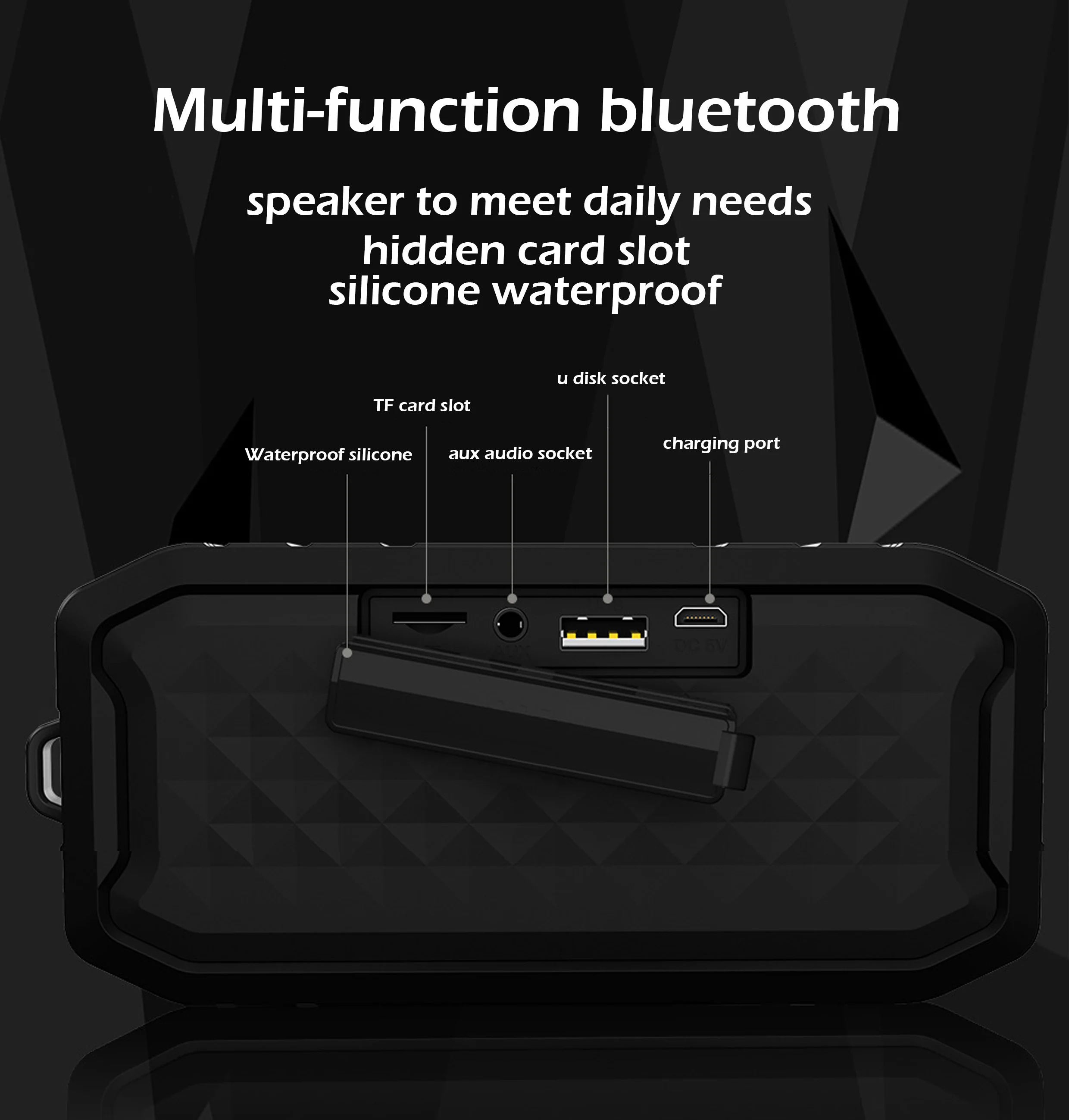 Altavoz Bluetooth portátil para bicicleta, Subwoofer inalámbrico TWS con Radio FM para exteriores, IPX7, resistente al agua, caja de Sonido envolvente estéreo 360 - imagen 5