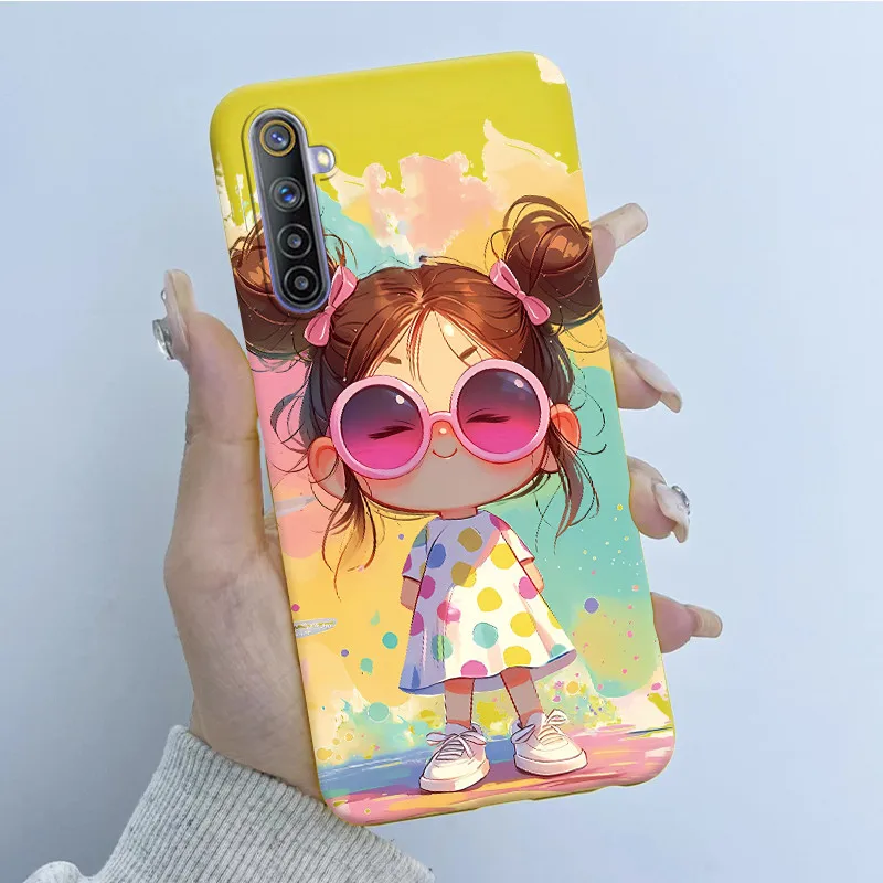 Para Realme 6 6S 6Pro funda de teléfono mariposa diseño de niña flor carcasa trasera de silicona suave TPU para Oppo Realme 6 Realme6 Pro cubiertas - imagen 2