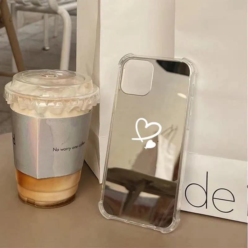 Funda de teléfono suave con espejo de corazón de amor para Samsung Galaxy S25 S24 S23 S22 S21 Ultra Plus FE A06 A14 A23 A36 A52 A55 A56 - imagen 5