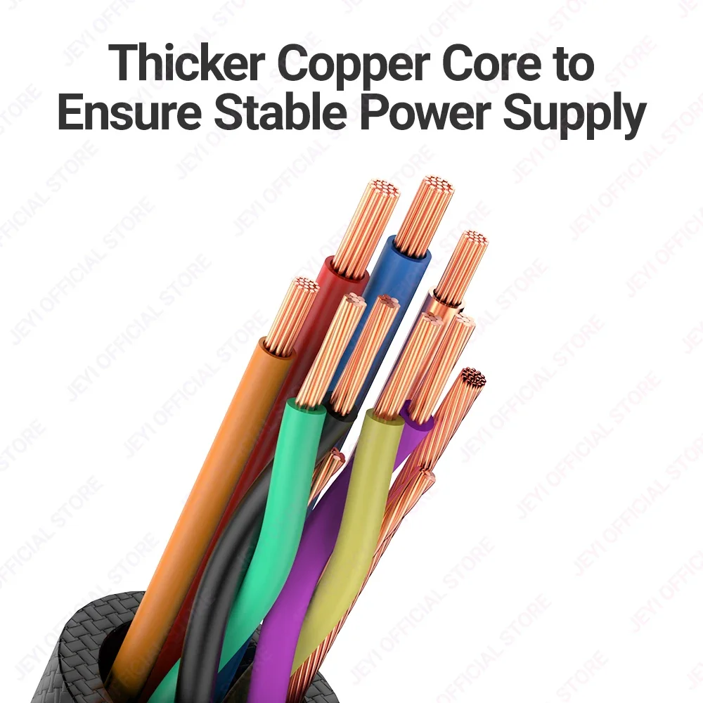 JEYI Cable de extensión divisor de ventilador de PC - Cable de alimentación de extensión trenzado de ventilador PWM de 1 a 4 para placa base, ventilador de CPU de computadora de escritorio - imagen 3