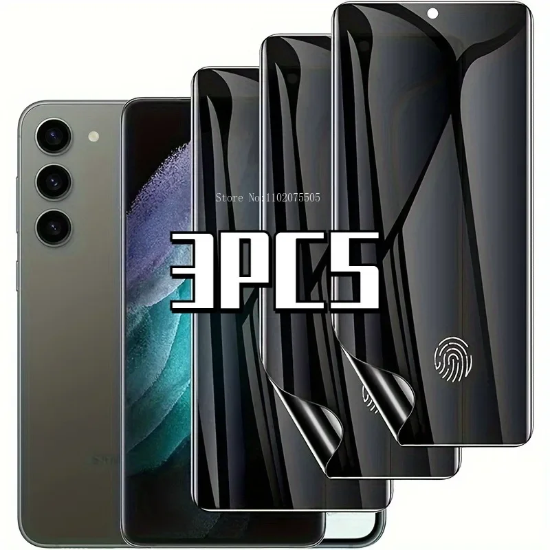 Protector de pantalla de privacidad para Samsung S24 S20 S21 S22 S23 FE Ultra Plus Note 20 10 S8 S9 S10 Plus, película de hidrogel suave, 3 uds.