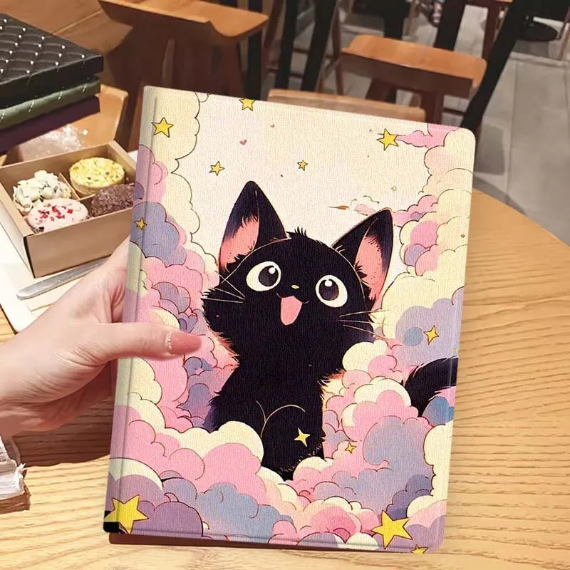 Diseño bonito de dibujos animados de gato para iPad Pro Mini 1 2 3 4 5 6 7 7ta generación 12,9 10,5 13 11 7,9 8,3 M4 pulgadas funda para tableta - imagen 5