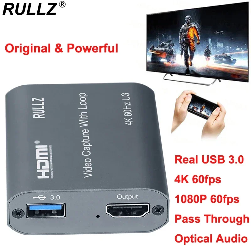 Tarjeta de captura de vídeo 4K, 60hz, USB 3,0, 1080p, 60 HDMI, Audio óptico, Mini caja de grabación de 2,0 juegos, placa de transmisión en vivo en línea - imagen 2