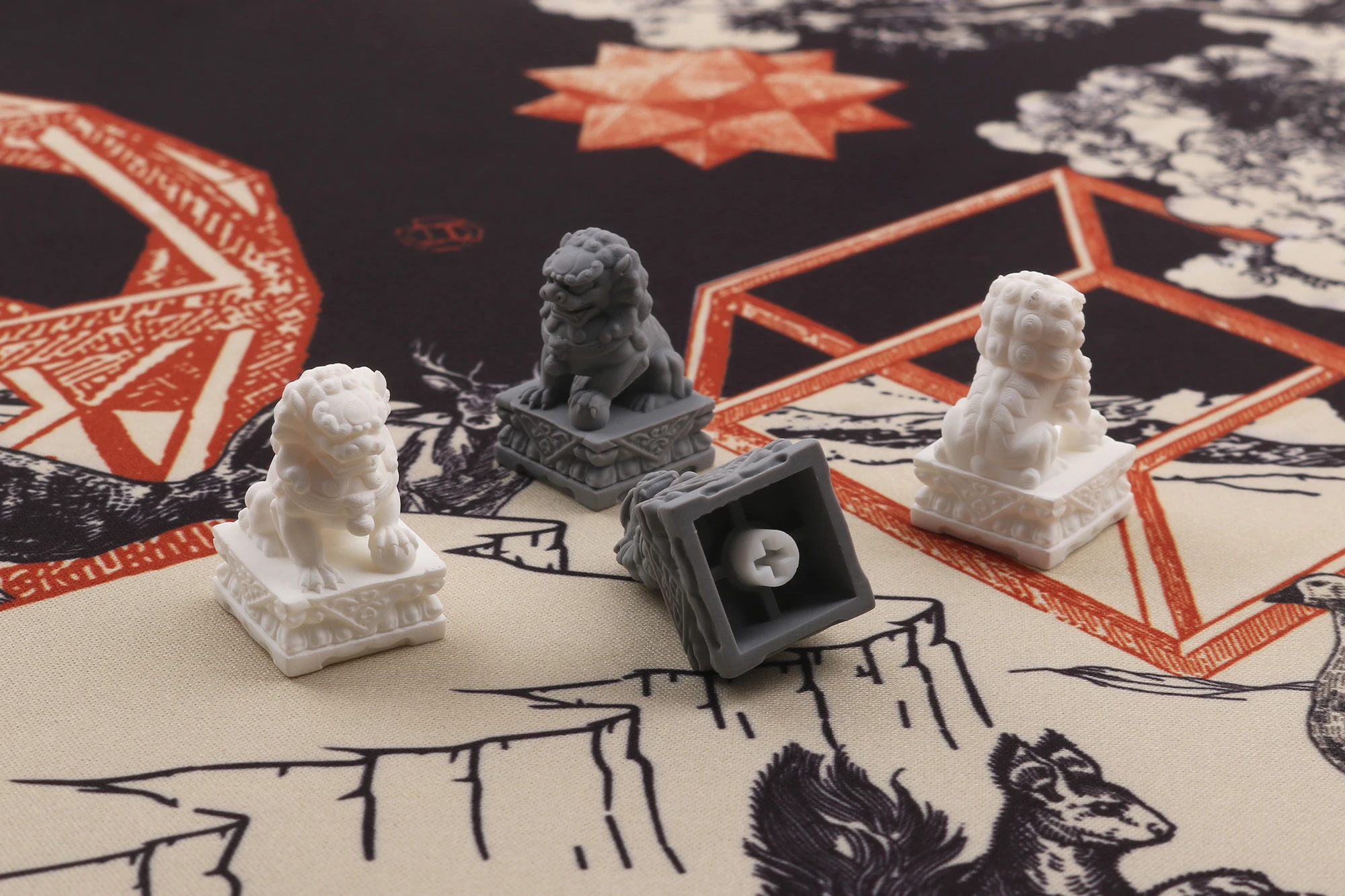 Teclas de resina de león de piedra en relieve 3D ESC, teclas blancas y grises para interruptor MX, Teclado mecánico personalizado - imagen 4