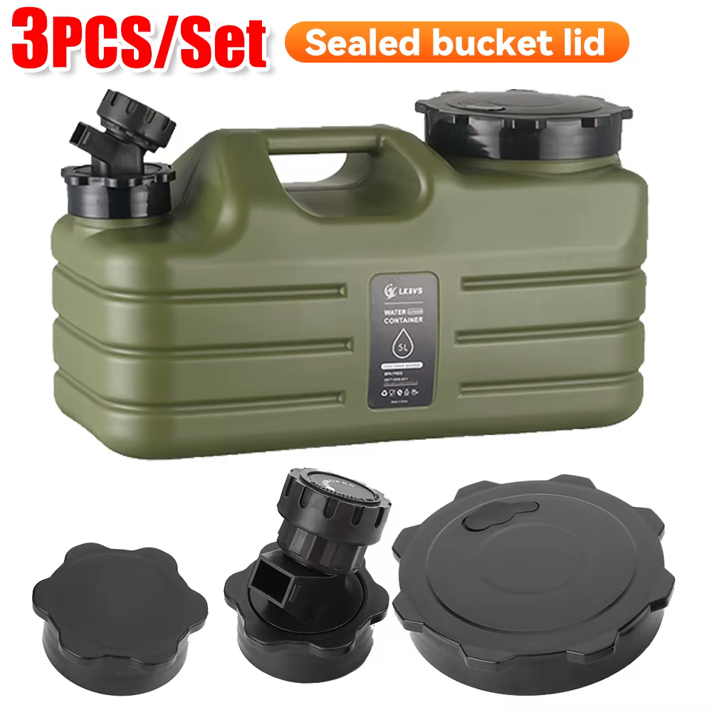 Juego de cubierta de cubo de agua para acampar, tapa de contenedor de almacenamiento de agua con grifo, tapa de cubo de agua potable para Picnic al aire libre, 1-3 juegos - imagen 2