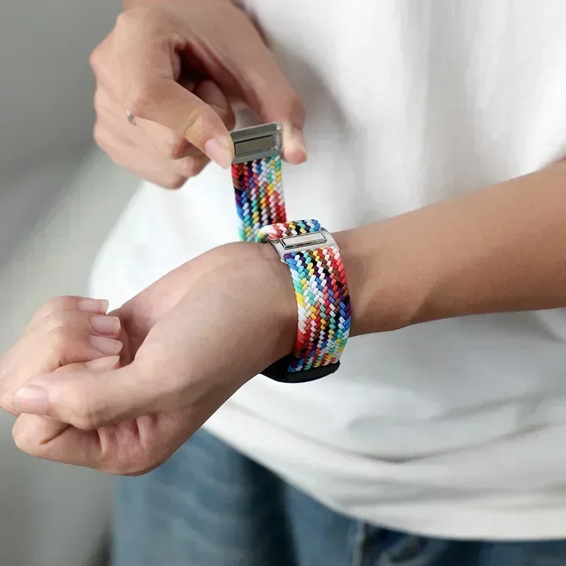 Bucle Solo trenzado magnético de 22mm y 20mm para Amazfit Active 2, pulsera redonda/NEO de guepardo para Amazfit Active GTS 4 2E GTR 2 3 4 - imagen 3