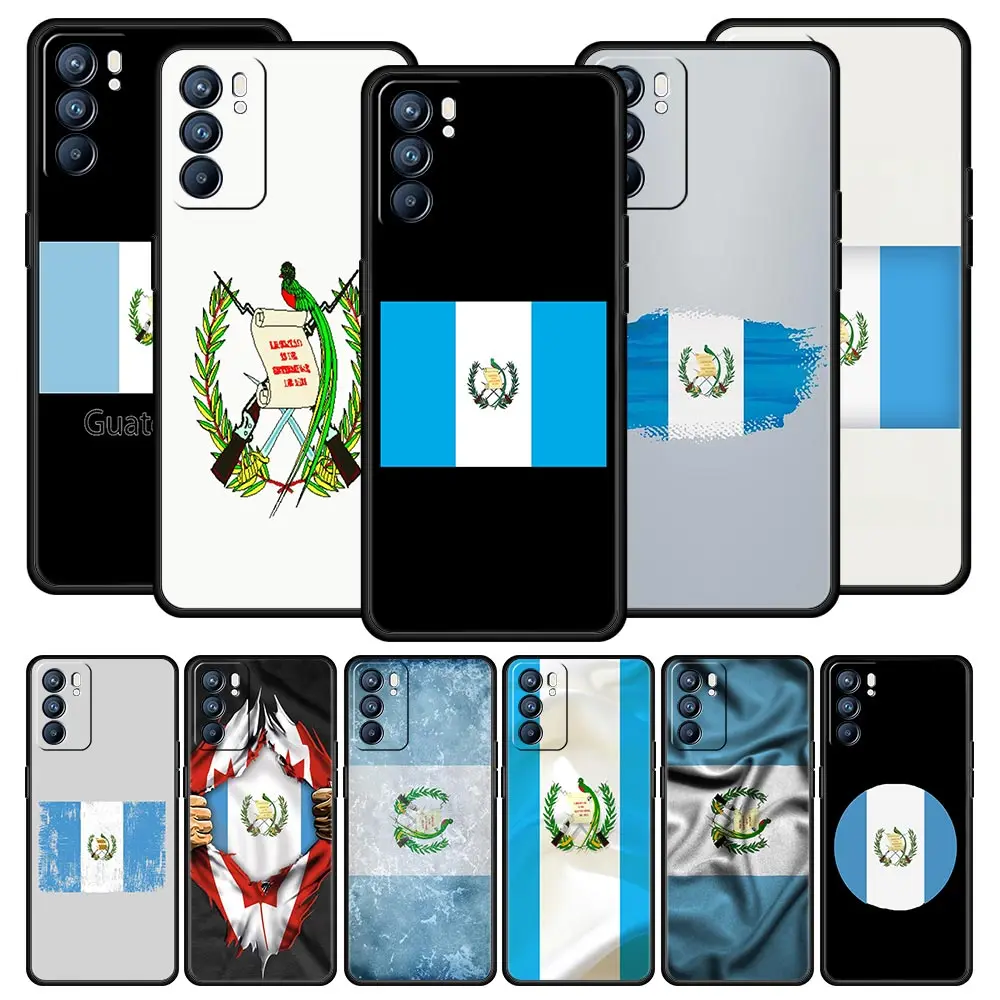Funda de teléfono con bandera de Guatemala para Oppo Reno14 Reno13 Reno12 11 F 10 Find X5 X9 Pro A54 5G A53 A52 A9 A74 A78 4G A79 A80 A98