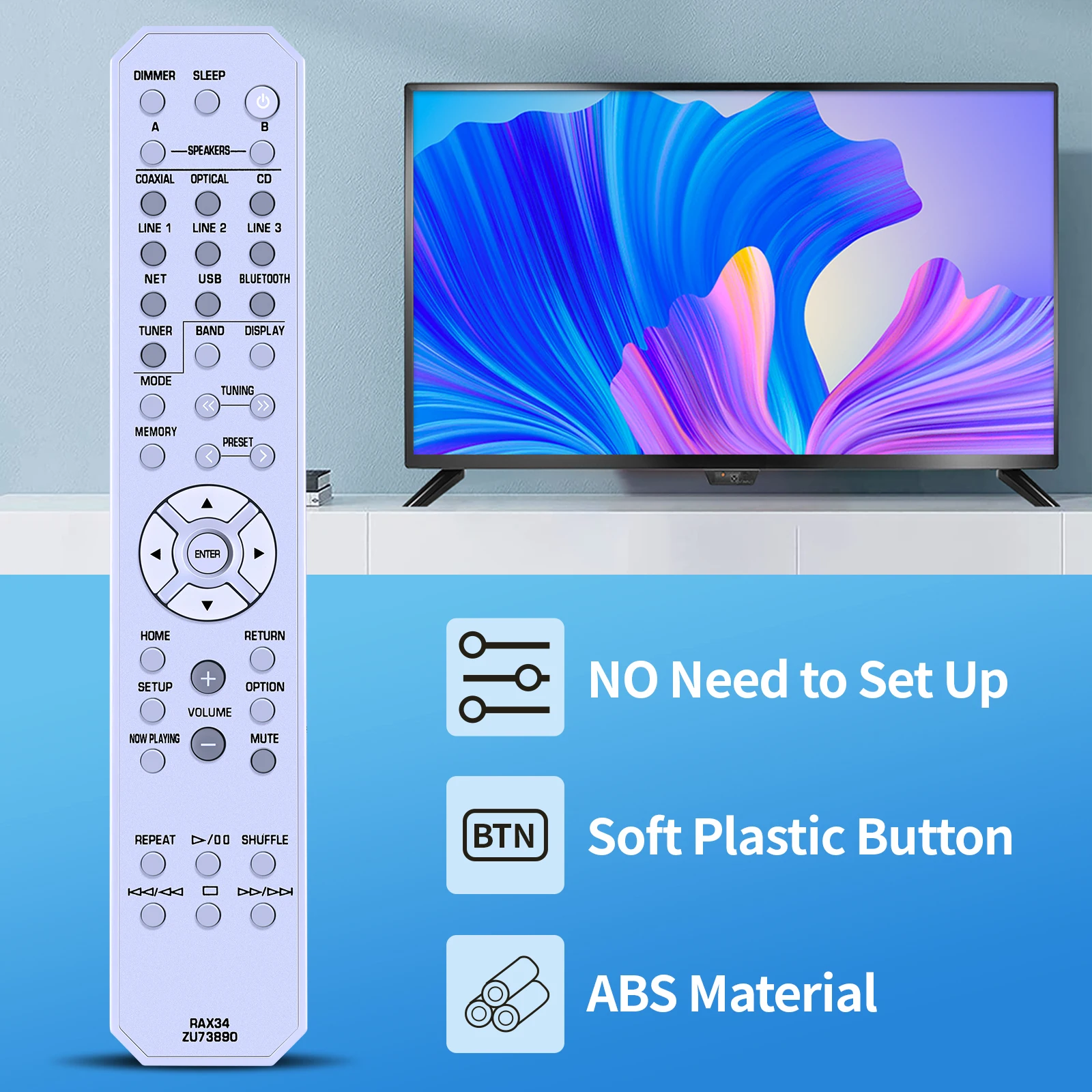 Mando a distancia RAX34 ZU73890 para Yamaha, receptor de Audio y vídeo, R-N402, R-N402D - imagen 3