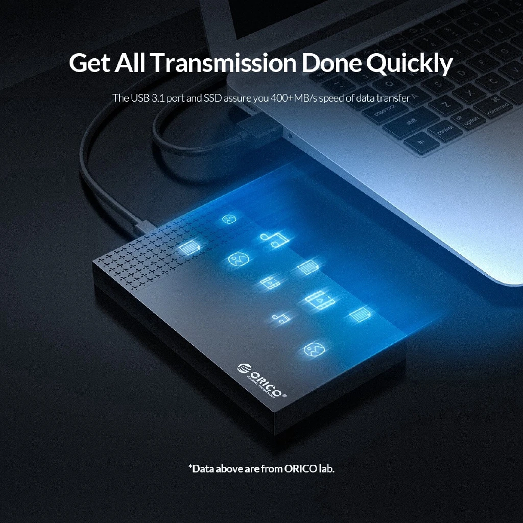 ORICO-funda HDD de 2,5 pulgadas tipo C USB3.1 a SATA3.0, carcasa SSD USB 3,1 Gen1 de 2,5 ", caja HDD de 5Gbps, compatible con SSD externo UASP - imagen 3