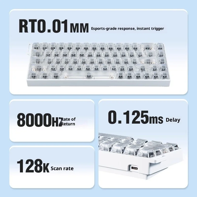 Teclado mecánico IPI FLASH68 de aleación de aluminio, interruptor magnético de velocidad de orina de 8k, teclado Esports con cable, accesorios para jugadores de PC, regalo - imagen 4