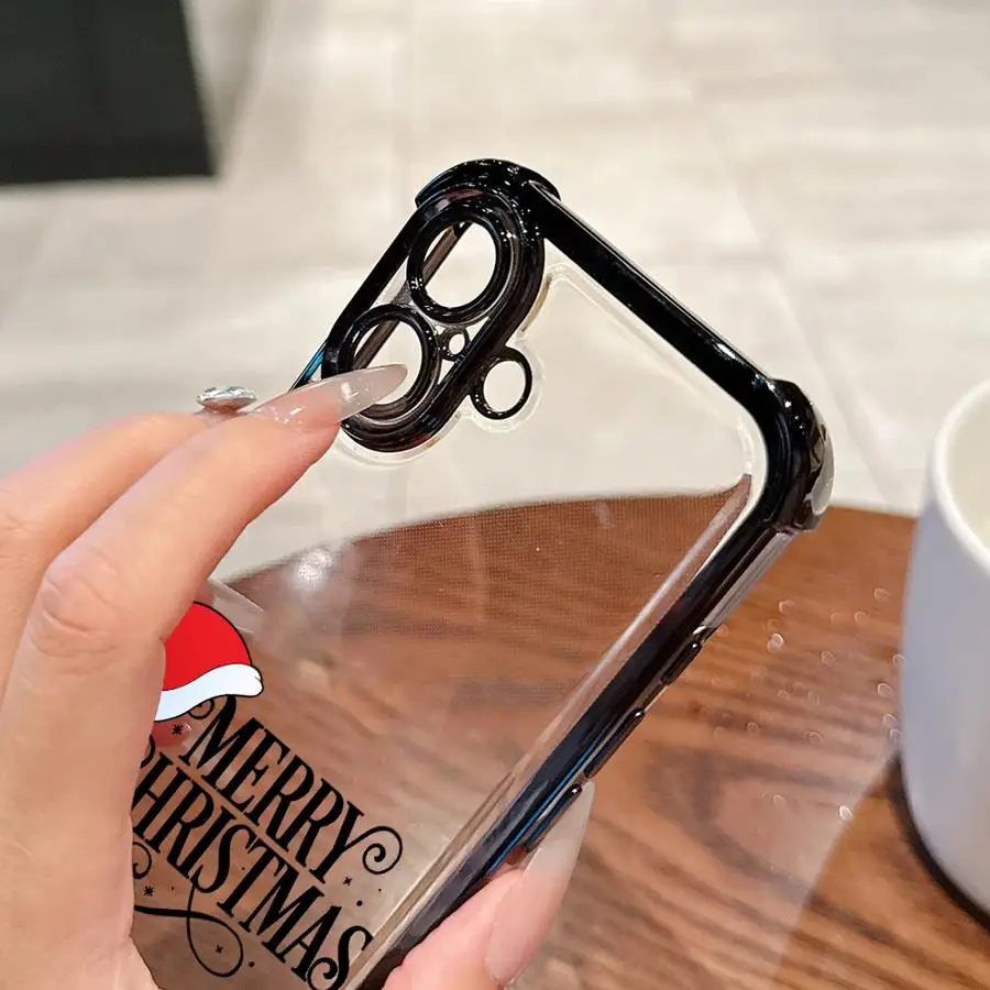 Funda de teléfono con cubierta suave a la moda con sombrero de Navidad para Apple iPhone 13 12 11 Pro Max 16 15 14 Plus 17 Air 16e - imagen 4