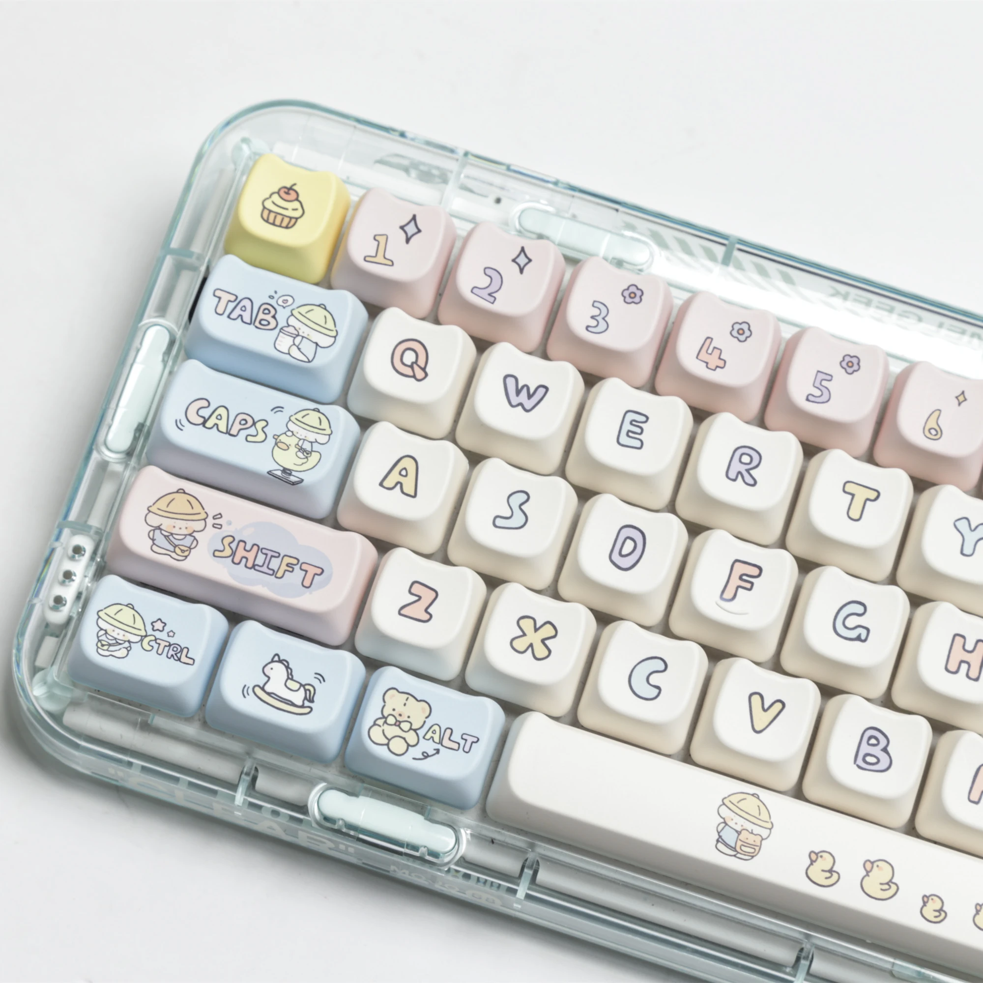 Teclas con perfil JCM MAO, teclas de gato PBT Dye-Sub para teclado mecánico MX Switch Gaming GK75, regalo para niña - imagen 3