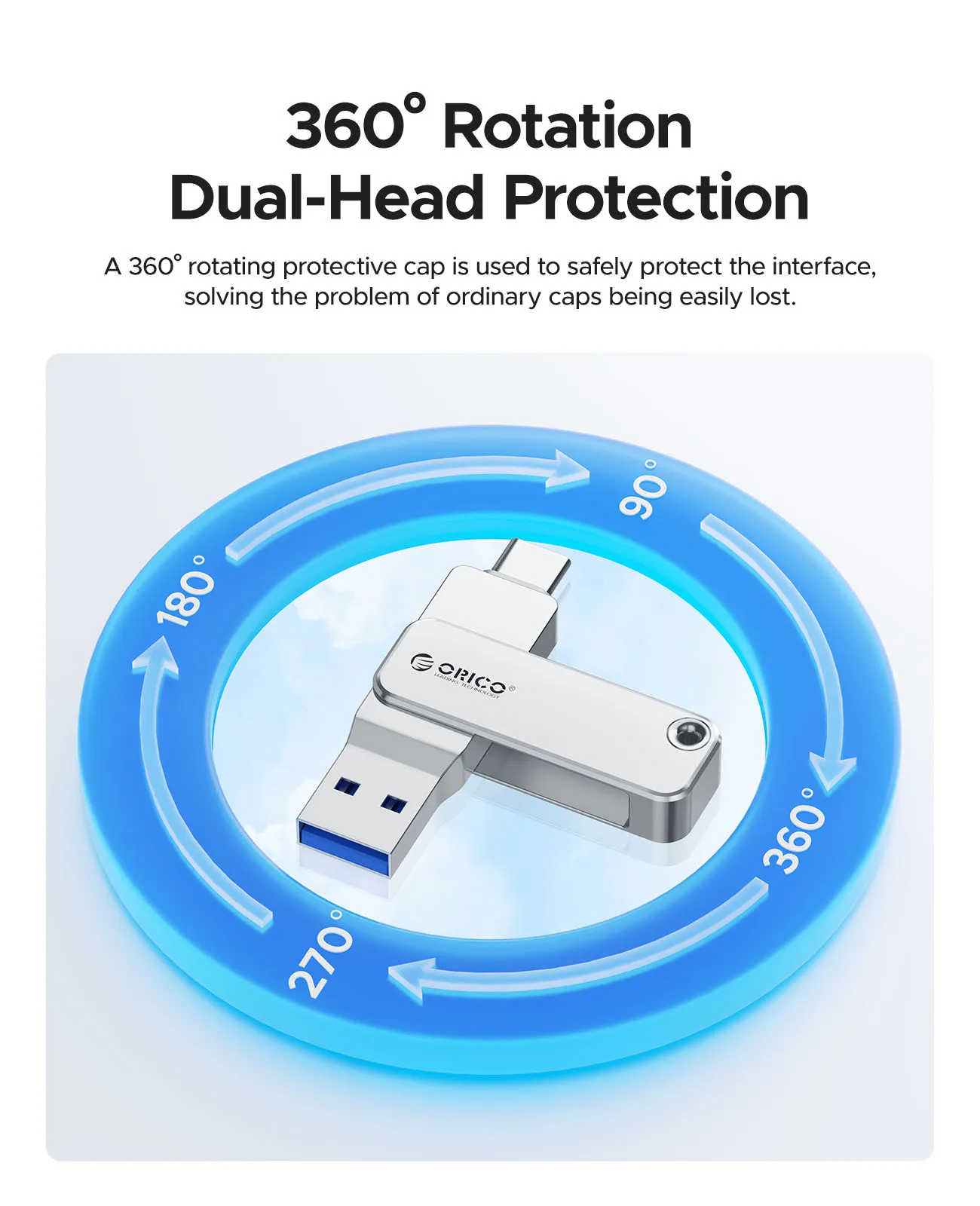 ORICO 2 en 1 Unidad flash dual Pen Drive de alta velocidad OTG Tipo C USB A Interfaces duales para MacBook Android - imagen 5