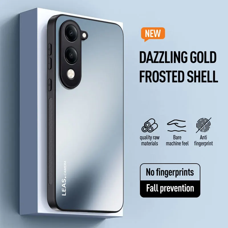 Funda para Vivo y04 v50 X200S X200 FE Ultra funda de lujo de silicona esmerilada a prueba de golpes protección trasera de teléfono