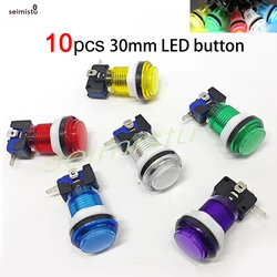Botón pulsador arcade LED transparente iluminado microinterruptor