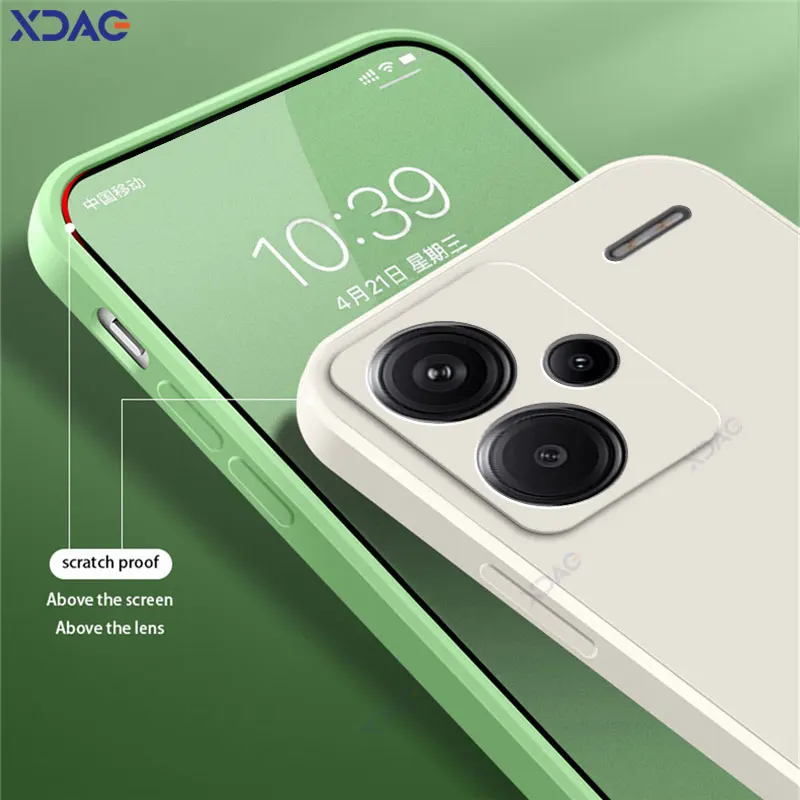 Funda cuadrada de silicona líquida para teléfono Redmi Note 13 Pro Plus 360, funda protectora trasera suave RedmiNote13ProPlus Note13Pro + bolsa 5G - imagen 4