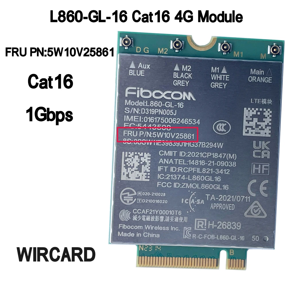L860-GL-16 XMM 7560R + 4G LTE módulo FRU 5W10V25861 5W10V25839 para Thinkpad L13 Gen3 L14 Gen3 L15 Gen3 P16 Gen1 P15V Gen3 Z13