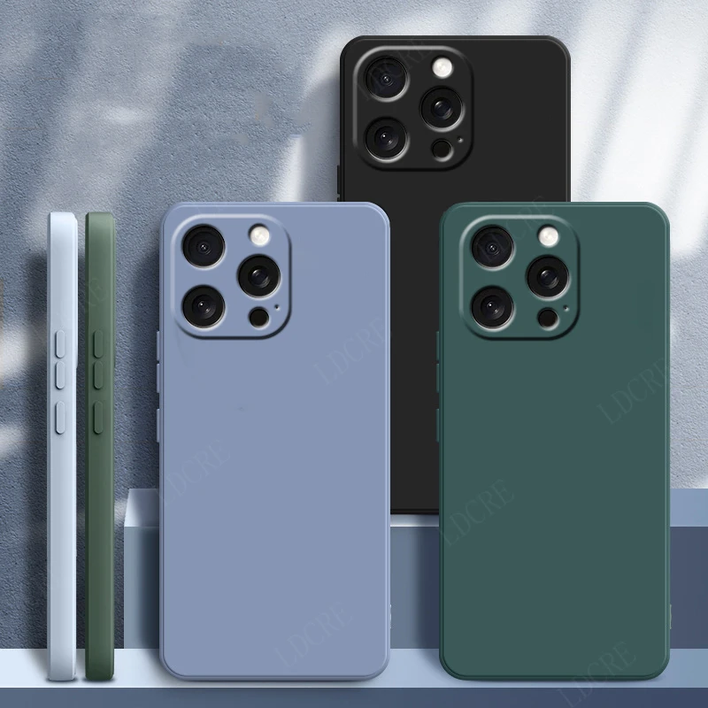 Para iPhone 16 Pro Max funda iPhone 16 Pro Capas Original cuadrado silicona líquida Fundas iPhone 16 Pro Max 15 Plus cubierta suave - imagen 4