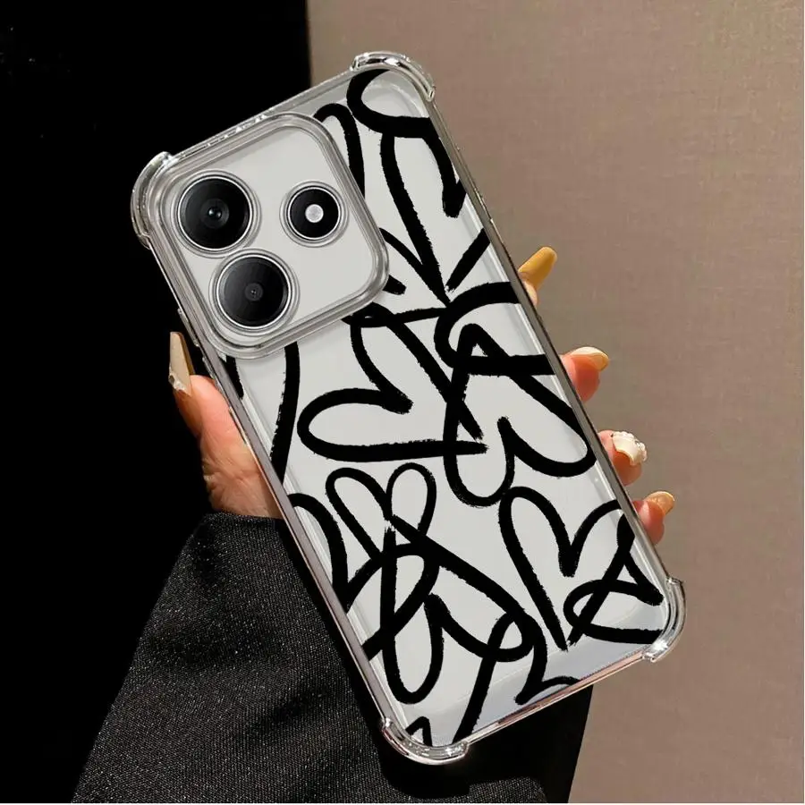 Funda para Redmi Note 11 12 13 10 Pro 9S 10s 11s 10 Lite 14 Pro Plus cubierta transparente corazón de amor creativo - imagen 5
