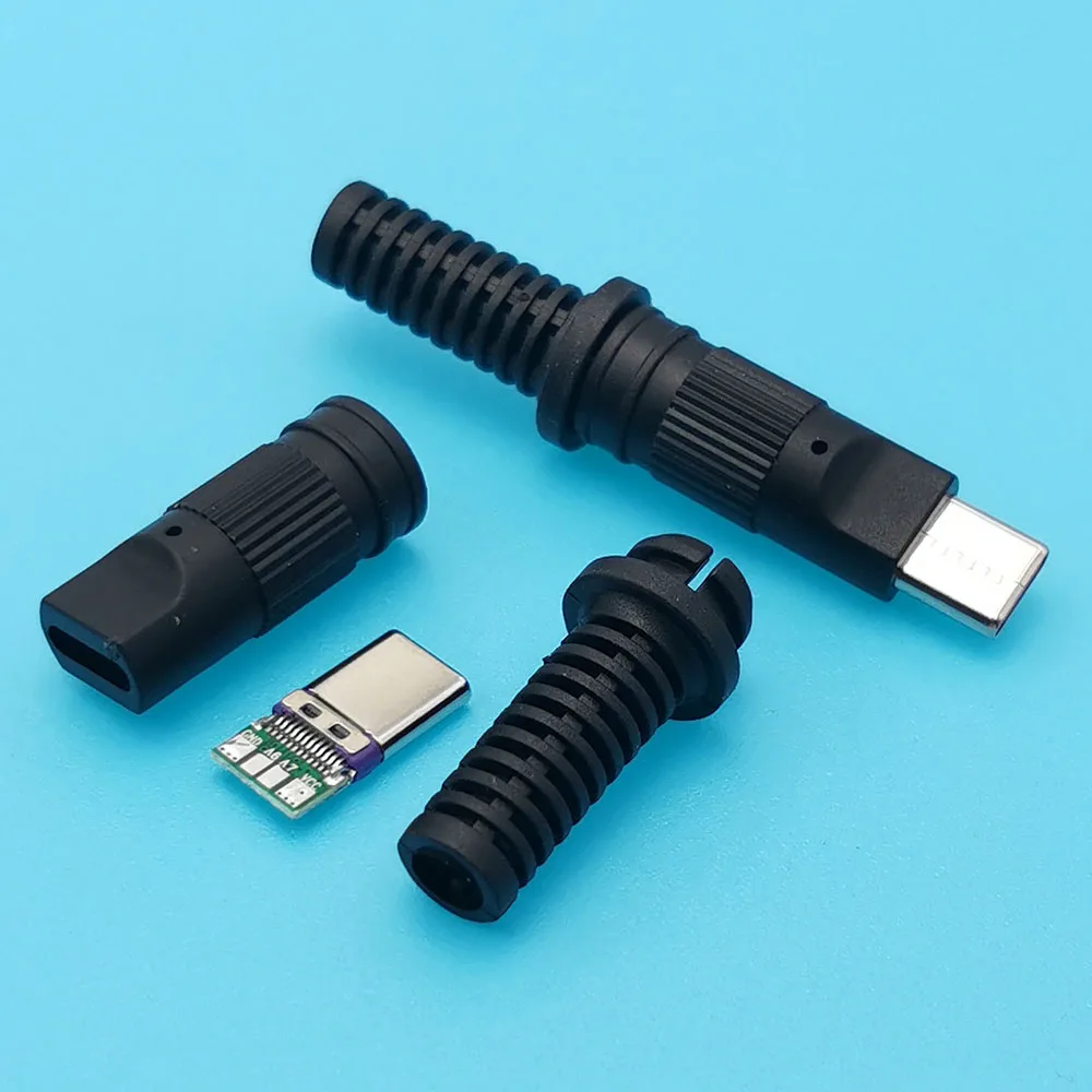 Conectores USB C 5A tipo C de carga rápida, conector macho de 24 pines, terminales eléctricos, soldadura, accesorios de Cable de datos DIY, 10 Uds. - imagen 5