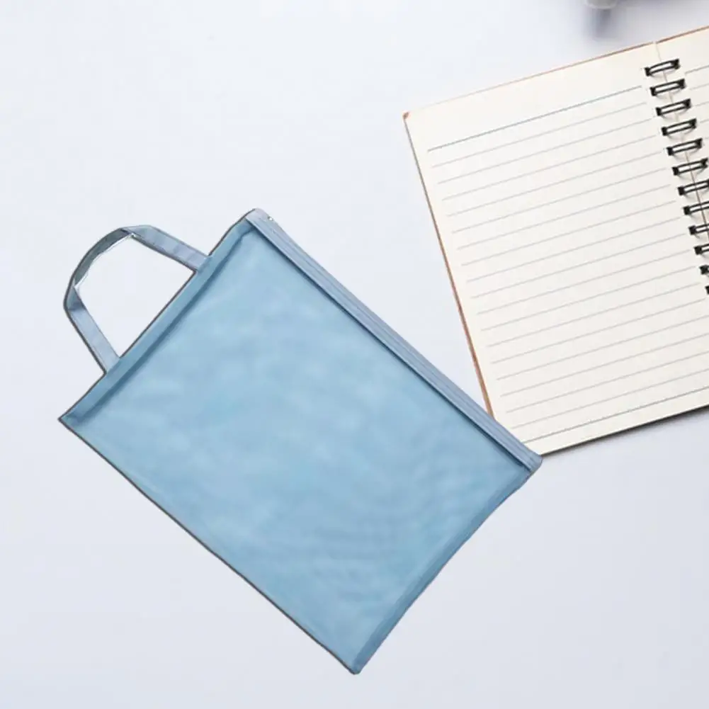 Portalápices ligero, estuche de lápices de malla transparente con cordón, cierre de cremallera, bolsa de archivo para documentos, pequeño para niñas - imagen 2