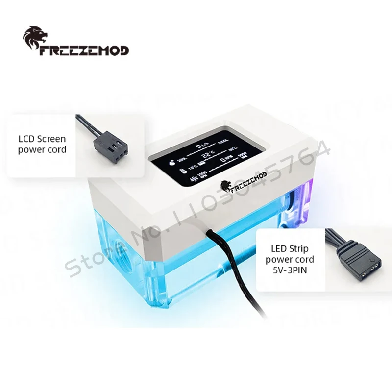 FREEZEMOD Medidor de flujo eléctrico con refrigeración por agua Termómetro AIO de múltiples funciones 5V ARGB, monitoreo de flujo + velocidad + temperatura 3 en 1 - imagen 3