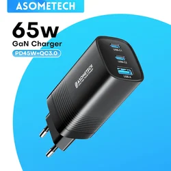 Cargador GaN USB-C 65W Carga Rápida PD3.0 para Móvil y Portátil