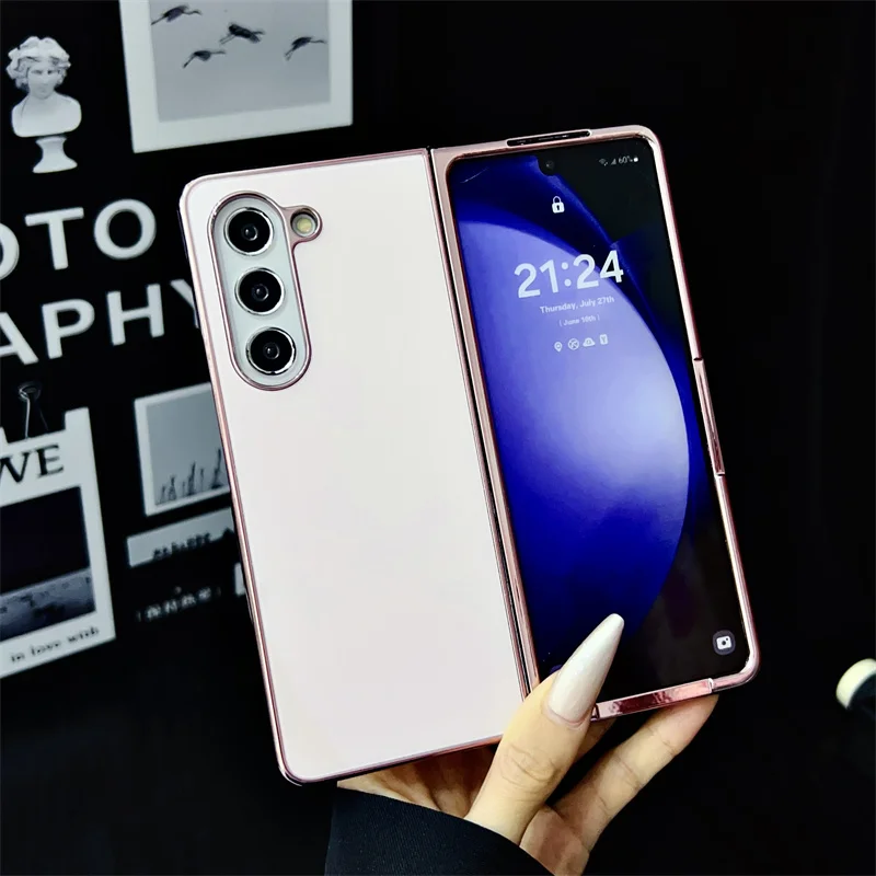Funda de teléfono con revestimiento de vidrio templado para Samsung Galaxy Z Fold 6 5 4 3 5G Z Fold6, funda protectora dura ultrafina mate a prueba de golpes - imagen 3