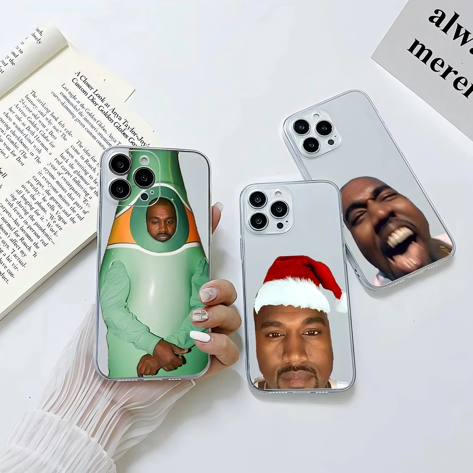 Divertida funda de teléfono K-Kanyes Wests Ye para IPhone 16 15 14 13 12 11 Mini Pro Max X XR XSMax 7 8 Plus, funda trasera transparente de TPU suave