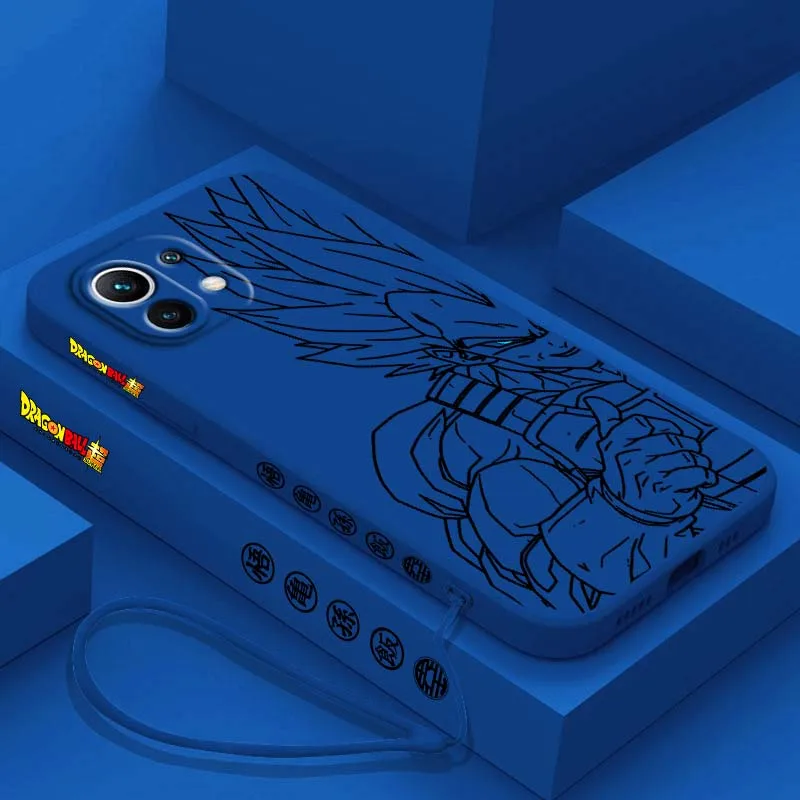 D-Dragon Ball Vegeta Saiyan para Xiaomi Mi 17 15 14 13 12 11 9 13T 12T Lite Pro Max 5G cubierta de la caja del teléfono de cuerda izquierda líquida - imagen 3