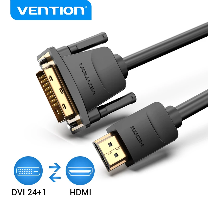 Vention-Cable HDMI a DVI bidireccional, adaptador macho 24 + 1 DVI-D, convertidor 1080P para Xbox, HDTV, DVD, LCD, DVI a HDMI