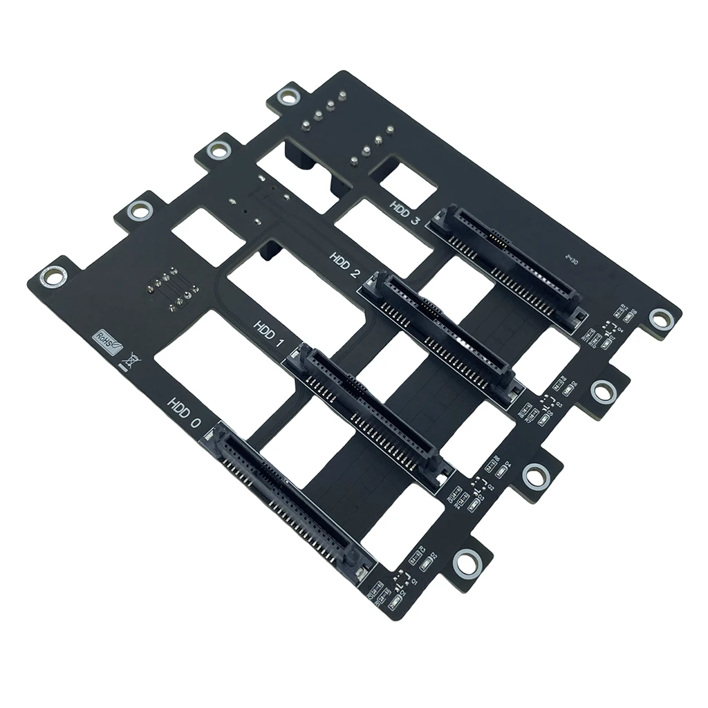Placa posterior de disco duro SAS\SATA para placa de expansión de servidor de almacenamiento Nas, adaptador HDD de 6Gbps SFF8643 a 4 bahías, fuente de alimentación 4D grande - imagen 2