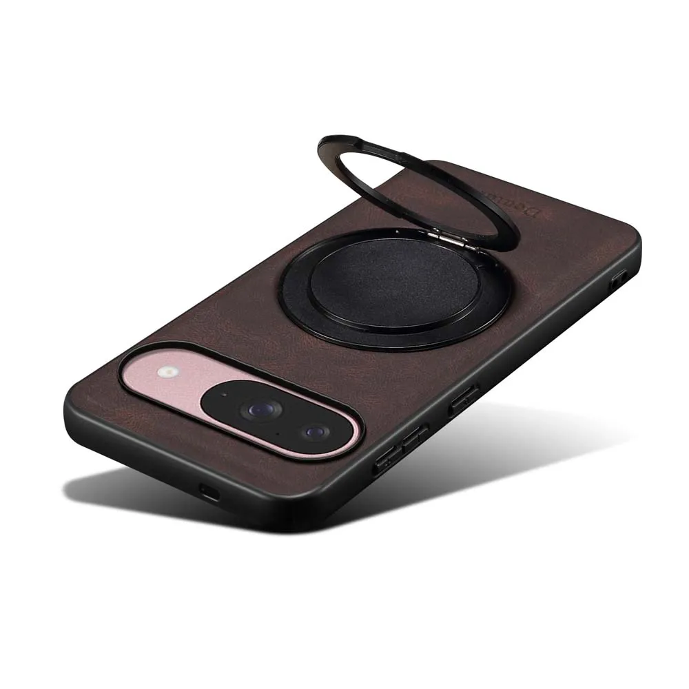 Para Magsafe RetroLeather anillo giratorio soporte funda para Google Pixel 8 7 9 Pro XL 8A 7A cubierta trasera magnética a prueba de golpes parachoques - imagen 5