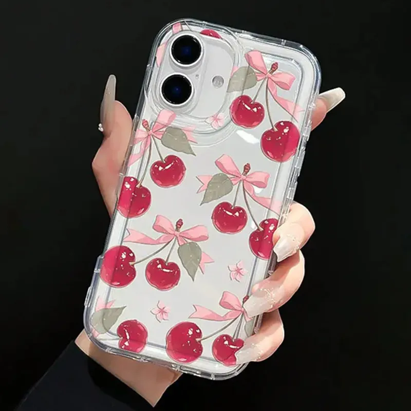 Funda de teléfono transparente con uvas de cristal de cereza roja para Xiaomi Redmi 13C 12C Redmi Note 13 12 Pro Plus 12S 11S 10S 11 10 9s funda suave - imagen 3