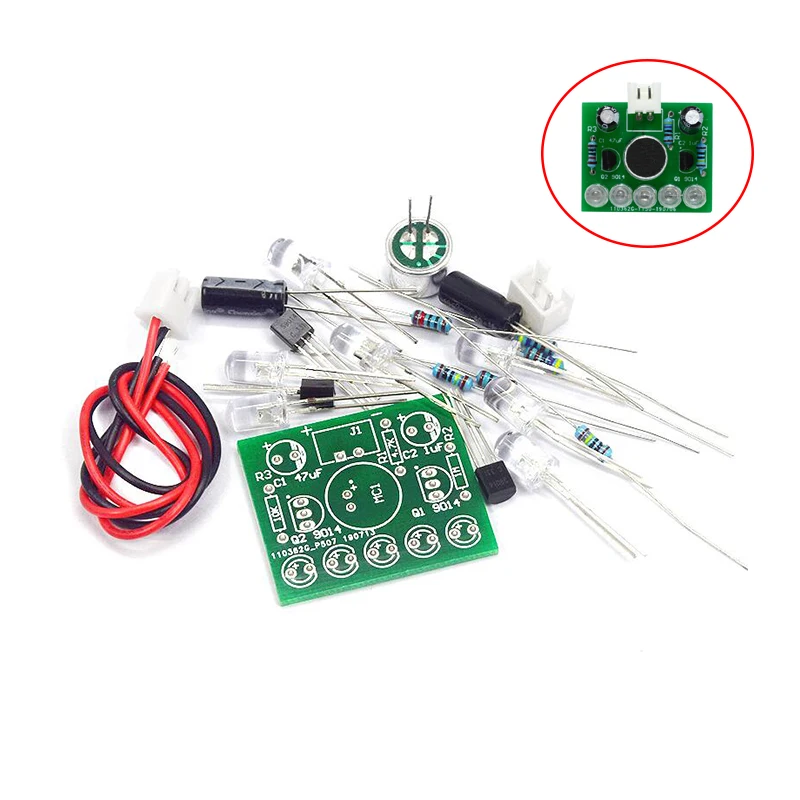 Kit divertido electrónico con Control de voz, lámpara de melodía LED, Suite de producción DIY, Kits electrónicos de aprendizaje, laboratorio PCB