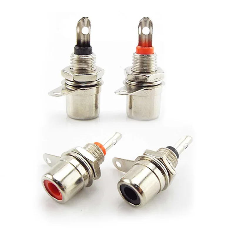 Conector de montaje en Panel RCA, conector hembra de 4 piezas, conector de Audio, adaptador de mampara, altavoz - imagen 2