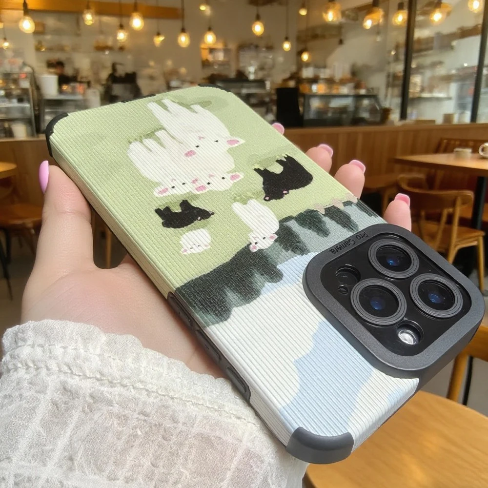 Funda de silicona de oveja de dibujos animados para iPhone 15 13 14 Pro Max 16 Plus 17 Air 11 12 Mini cubierta completa de cuero suave a prueba de golpes - imagen 5