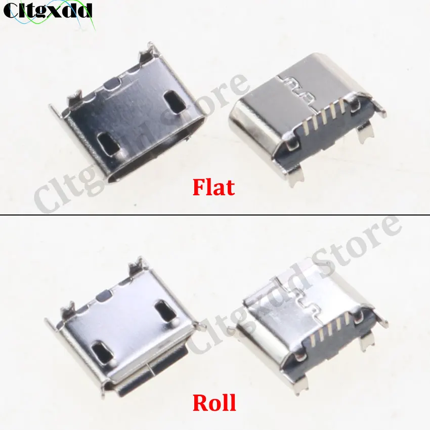 Cltgxdd-Conector Micro USB de 10 a 50 piezas, 5 pines, 5 P, hembra, parche Vertical de 180 grados, puerto de carga SMT, con cubierta antipolvo