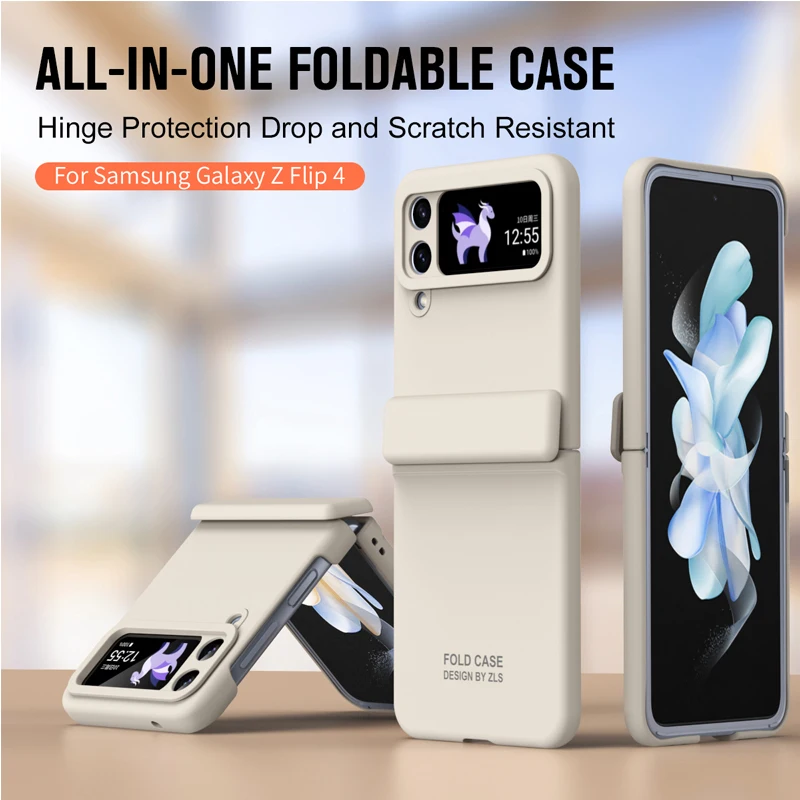 Funda de teléfono de protección completa con bisagra a prueba de golpes para Samsung Galaxy Z Flip 5 4, cubierta dura de tacto de piel mate de lujo para Galaxy Z Flip 3 - imagen 3