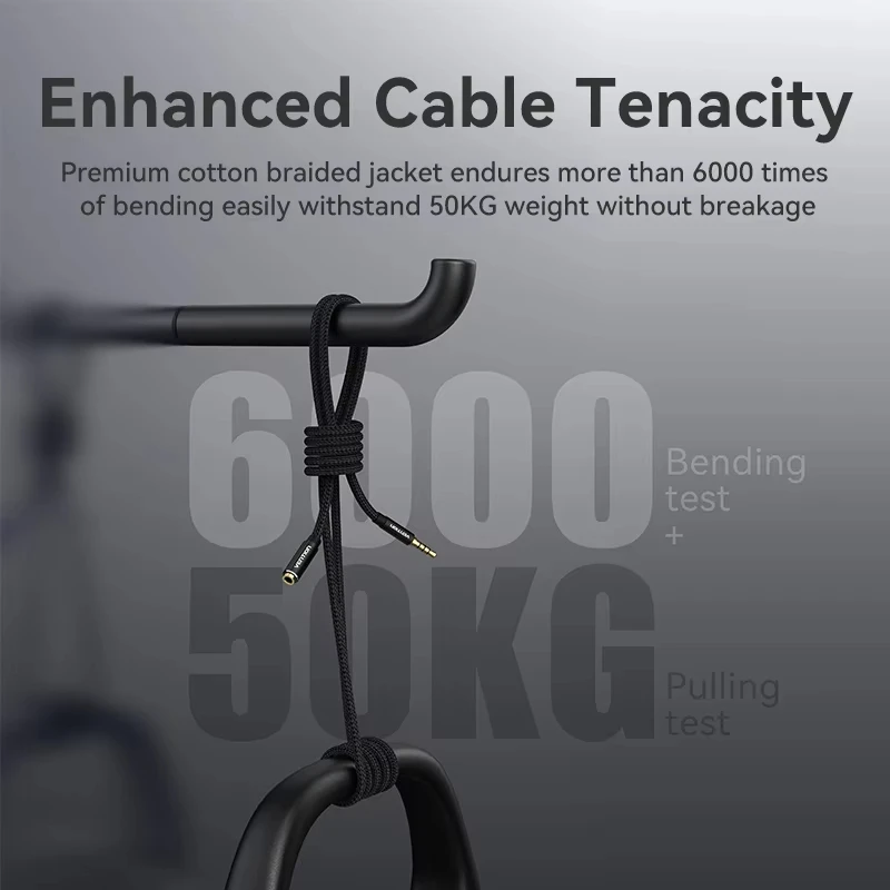 Vention Jack-Cable de extensión auxiliar de 3,5mm para coche, portátil, Mini PC, TV, Xiaomi, Huawei, estéreo, 3,5mm, auriculares, altavoz - imagen 4